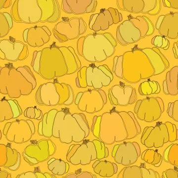 Pumpkin seamless vector pattern background Stock Illustration