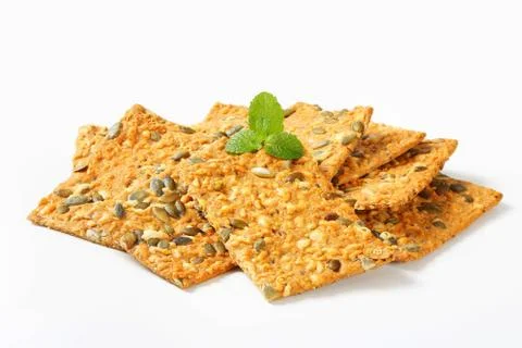 Pumpkin seed cheddar crackers Stock Photos