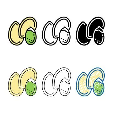 Pumpkin seed color icon vector minimal Stock Illustration