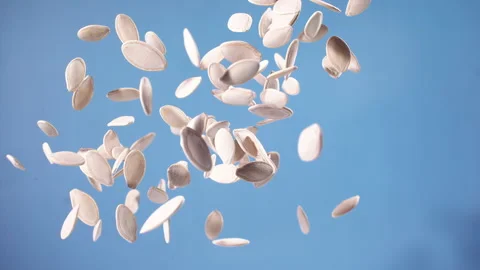 Pumpkin seed explodes closeup in super slow motion 1000fps Stock Footage 257057256