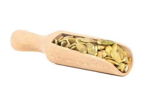 Pumpkin seed kernels in scoop Stock Photos