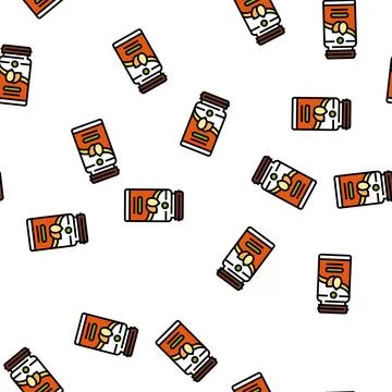 Pumpkin seed oil vector seamless pattern 스톡 일러스트