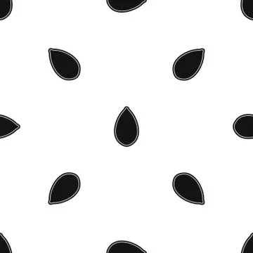Pumpkin seed pattern seamless black 스톡 일러스트