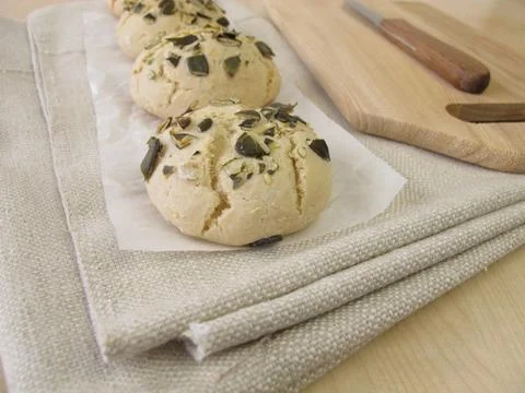 Pumpkin seed rolls Stock Photos