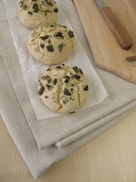 Pumpkin seed rolls Stock Photos