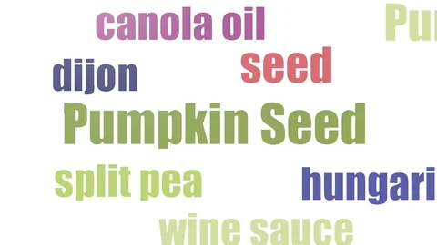 Pumpkin Seed Tagcloud Animated Isolated Video stock 107230414