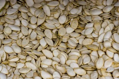 Pumpkin seeds background Stock Photos