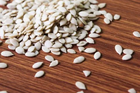 Pumpkin seeds background Stock Photos