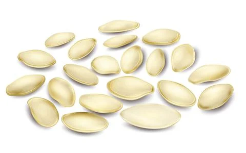 Pumpkin seeds. Close-up. Stock Illustration