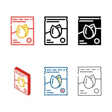 Pumpkin seeds color icon vector diversity Stock Illustration