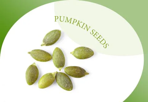 Pumpkin seeds on pattern colour Stock Photos