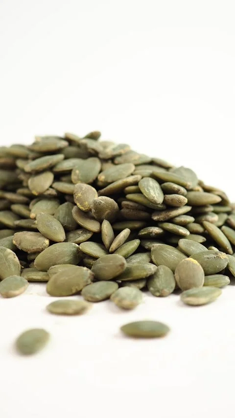 Pumpkin seeds ready for cooking and eating Stock Footage 342384079