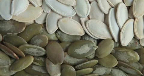 Pumpkin seeds rotating Stock Footage 96283193