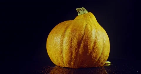 Pumpkin with seeds.  Roundshot circa 360 degrees. Video stock 221194871