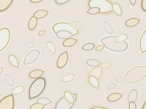 Pumpkin seeds seamless pattern. Healthy food with rich nutritional value Stock Illustration