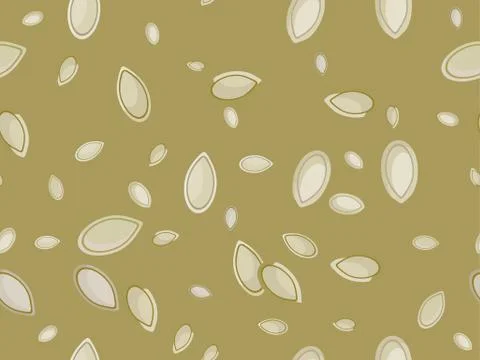 Pumpkin seeds seamless pattern. Healthy food with rich nutritional value 스톡 일러스트