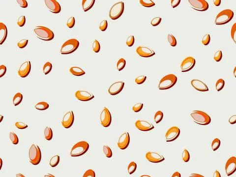Pumpkin seeds seamless pattern. Healthy food with rich nutritional value イラスト素材