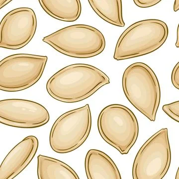 Pumpkin seeds vector pattern Stock Illustration