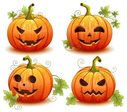 Pumpkin set for Halloween on a white background Stock Illustration