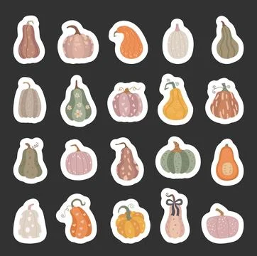 Pumpkin set in scandinavian style Stock Illustration