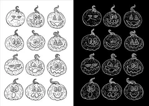 Pumpkin set vector illustration Stock Illustration