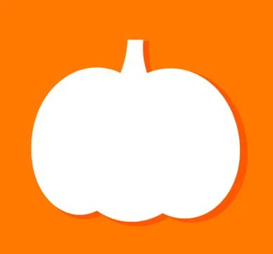 Pumpkin shape white label on orange background. Vector illustration Stock Illustration