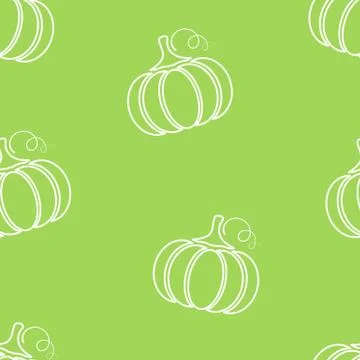 Pumpkin silhouette vegetable seamless pattern Stock Illustration