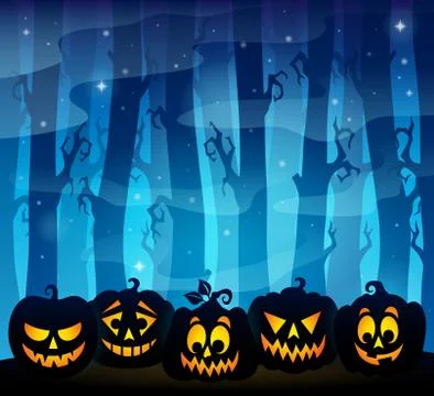 Pumpkin silhouettes theme image - eps10 vector illustration. Illustrazione stock