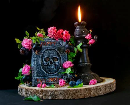 Pumpkin, skull Stock Photos