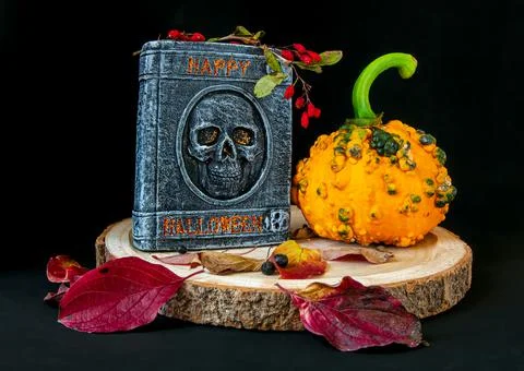 Pumpkin, skull 스톡 사진