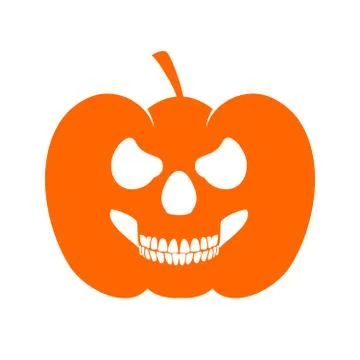 Pumpkin Skull Profile Evil Jack O Lantern Stock Illustration