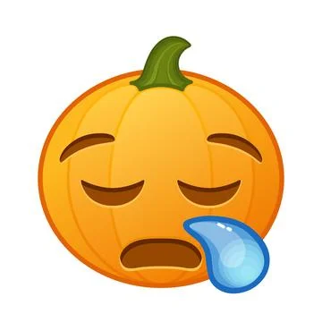 Pumpkin with sleepy face Large size of Halloween emoji イラスト素材