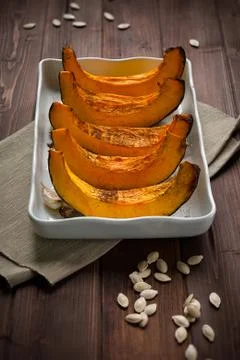 Pumpkin slice baked Stock Photos