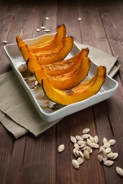 Pumpkin slice baked Stock Photos