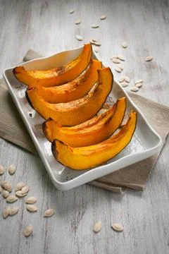 Pumpkin slice baked Stock Photos