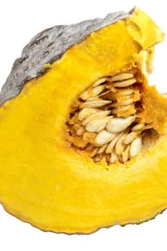Pumpkin slice on isolated on white background Stock Photos