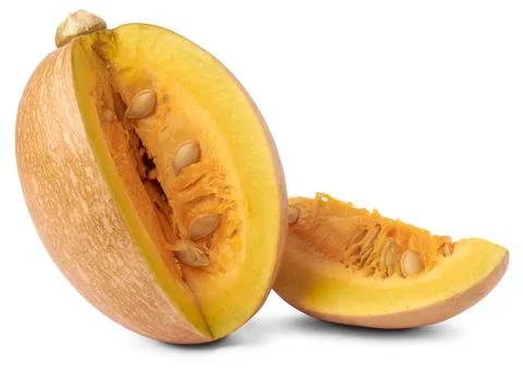 Pumpkin slice isolated on white background Stock Photos