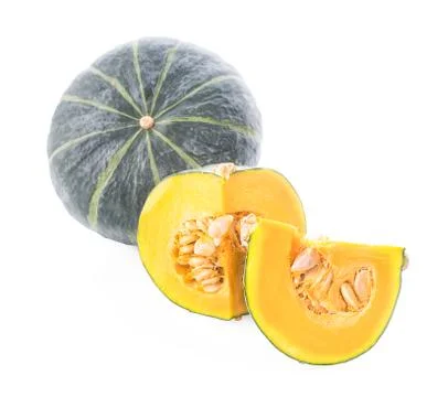Pumpkin slice isolated on white. Stock Photos