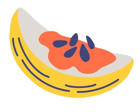 Pumpkin slice. Single slice of the tasty pumpkin. Colorful seasonal vegetable Stock Illustration