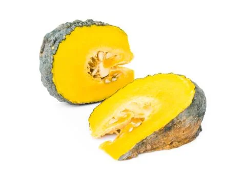 Pumpkin slice on white background Stock Photos