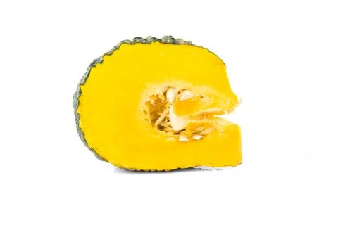 Pumpkin slice on white background Stock Photos