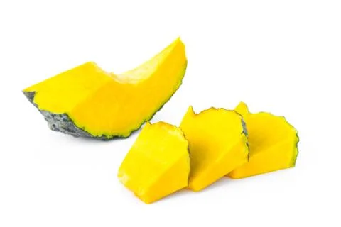 Pumpkin slice on white background Stock Photos