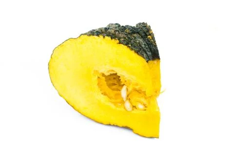 Pumpkin slice on white background Stock Photos