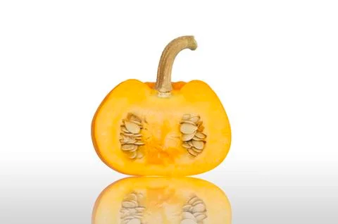 Pumpkin sliced on white background, isolated Stock Illustration