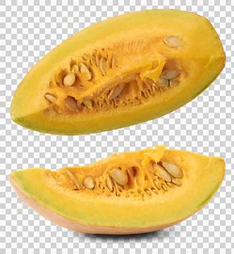 Pumpkin slices isolated Stock Photos