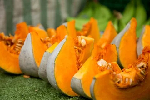 Pumpkin slices Stock Photos