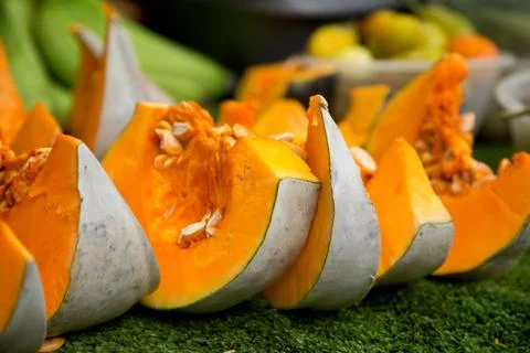 Pumpkin slices Stock Photos