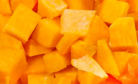 Pumpkin small blocks close view Stock Photos