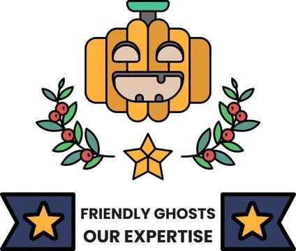 A pumpkin with a smiley face on it Stock Illustration