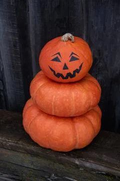 Pumpkin snowman Foto stock
